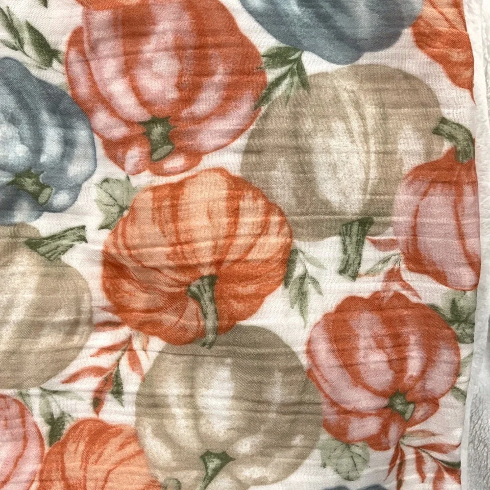 The Farmhouse Rachel Ashwell Pumpkin Throw Blanket 50x70 Fall Decor Faux Fur New